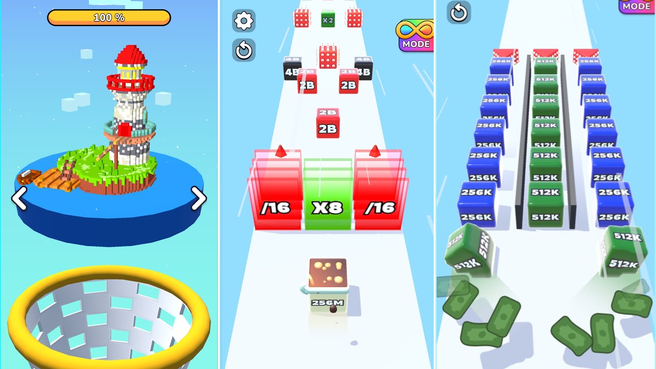 Jelly Run 2048 EXTREME Showdown | 3 Shape Race | 64M vs 128K vs 32B vs 8T Challenge
