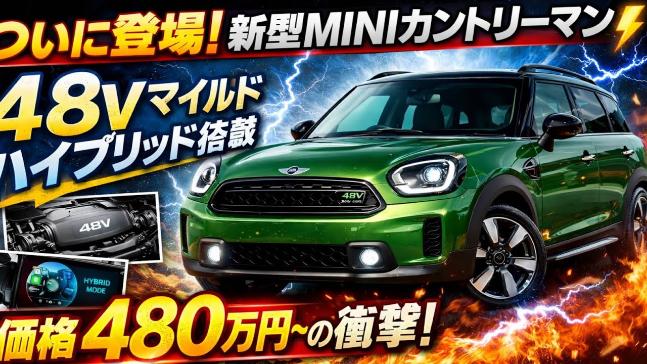 🚗✨ ついに登場！新型MINIカントリーマン⚡48Vマイルドハイブリッド搭載🔥価格480万円からの衝撃！