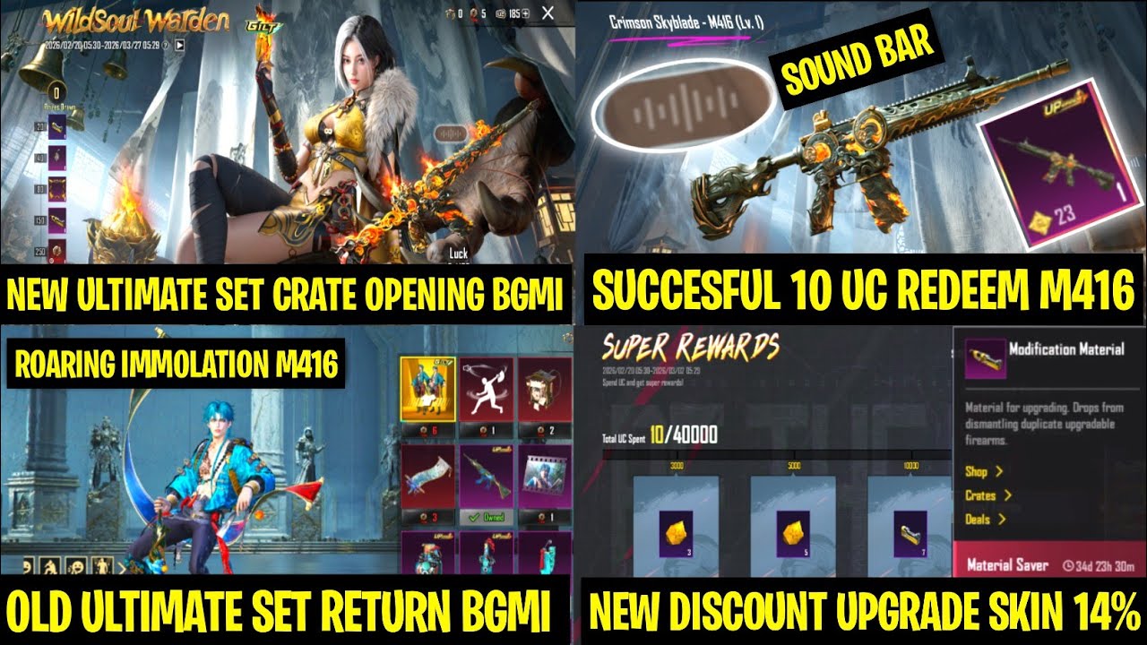 WILDSOUL WARDEN 😍 ULTIMATE SET CRATE OPENING | CRIMSON SKYBLADE M416 REDEEM | 14% UPGRADE DISCOUNT