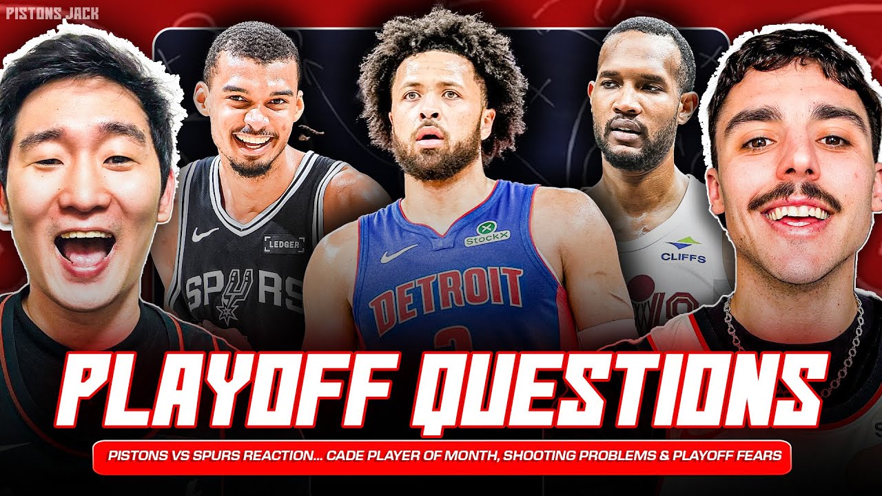 REACTION: Spurs Sweep the Pistons 👀 Cade Player of Month, Shooting Problems & Playoff Rankings