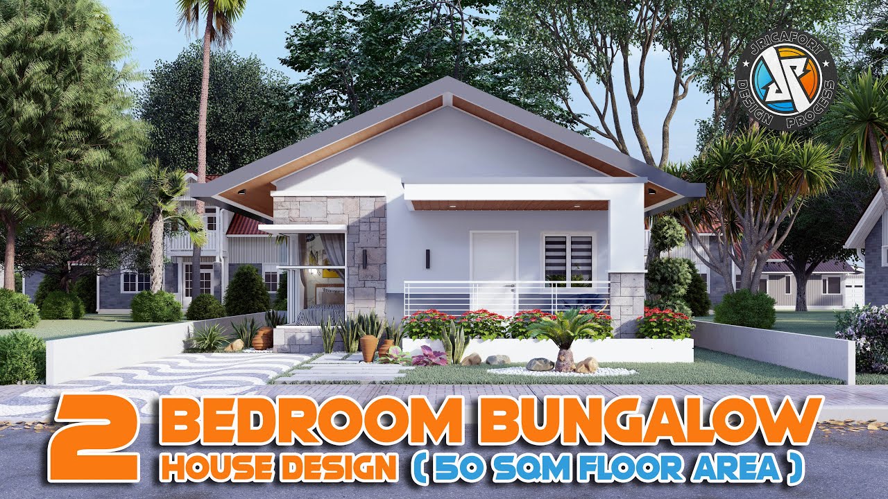 2 Bedroom Bungalow Small HOUSE DESIGN | (50 square mtr /538 square ft)