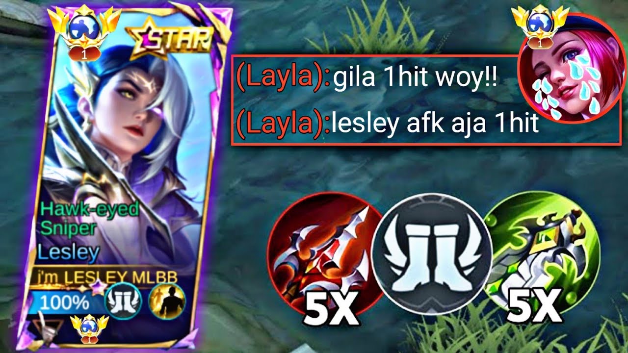 NEW BUILD LESLEY 1HIT BIKIN LAYLA AUTO MENINGGOY | MOBILE LEGENDS BANG BANG