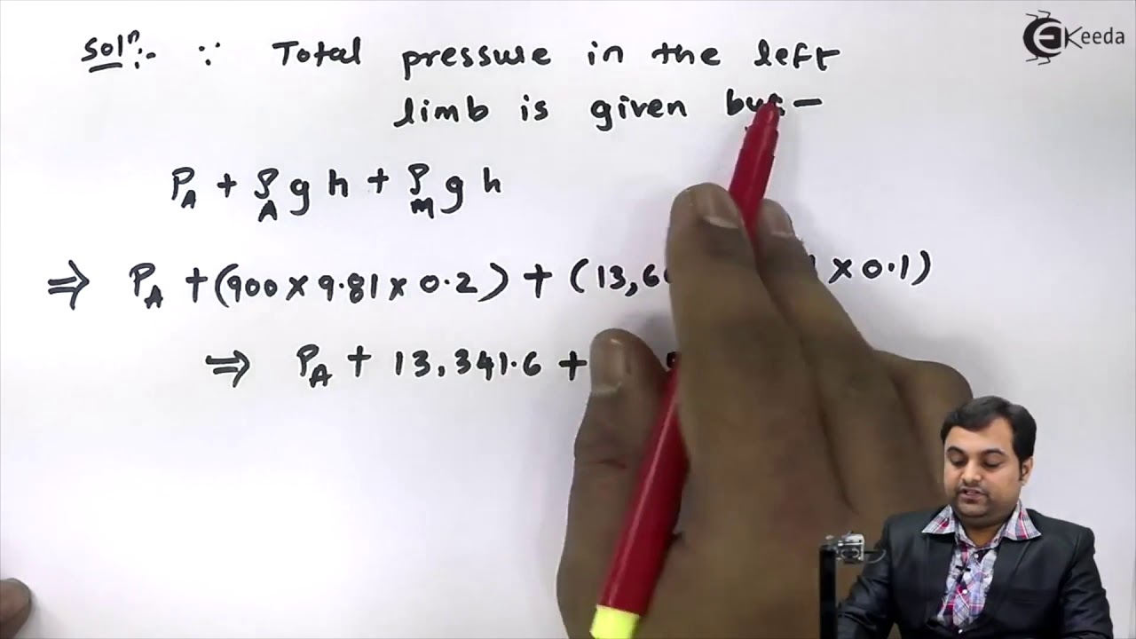 Problem No 2 on Differential U tube Manometer Problem on Intensity of Pressure in Pipeline