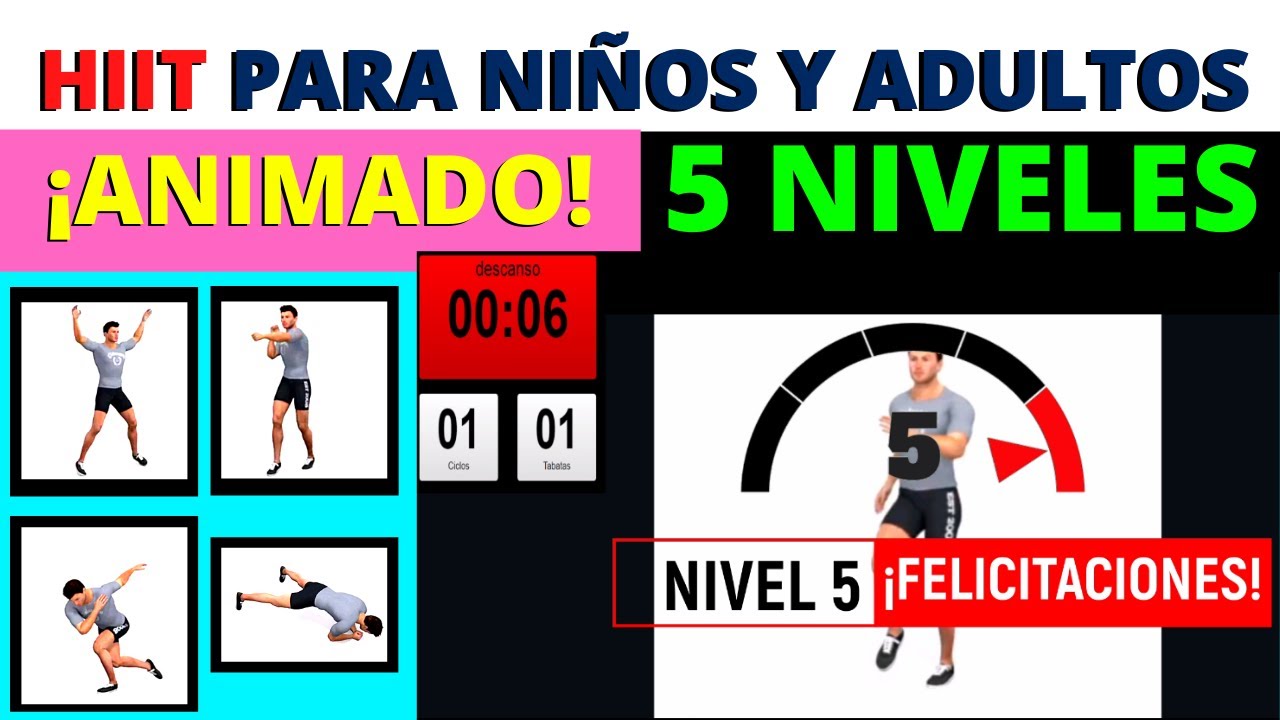EJERCICIOS para NI&Ntilde;OS en CASA | EDUCACION FISICA EN CASA | TABATA HIIT