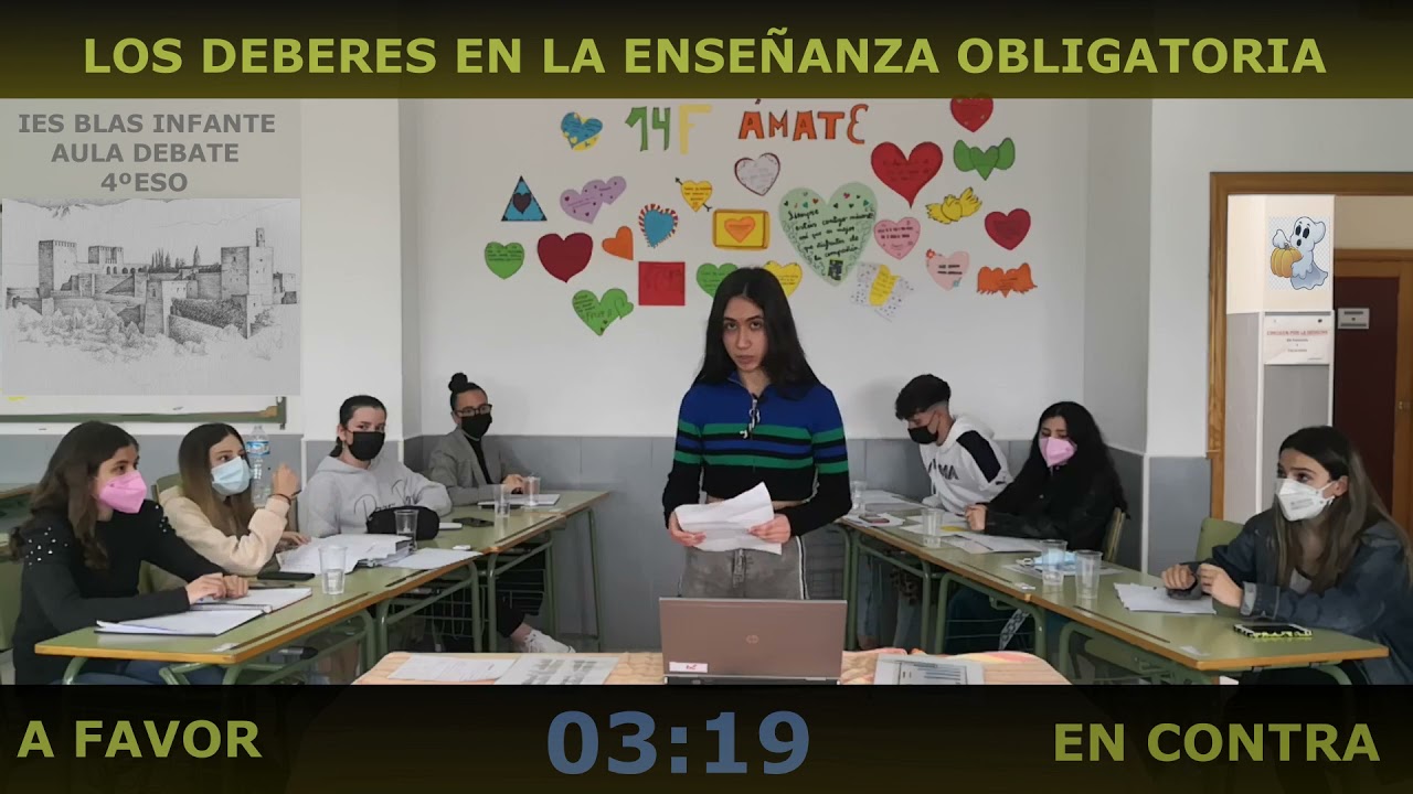 DEBATE ACADÉMICO DE 4º ESO:”LOS DEBERES EN LA ENSEÑANZA OBLIGATORIA”.