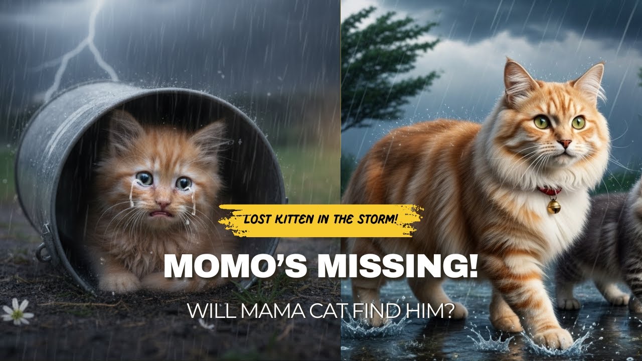 Lost Kitten in the Storm Mama Cat’s Heartwarming Rescue  Adorable Kitten Adventure