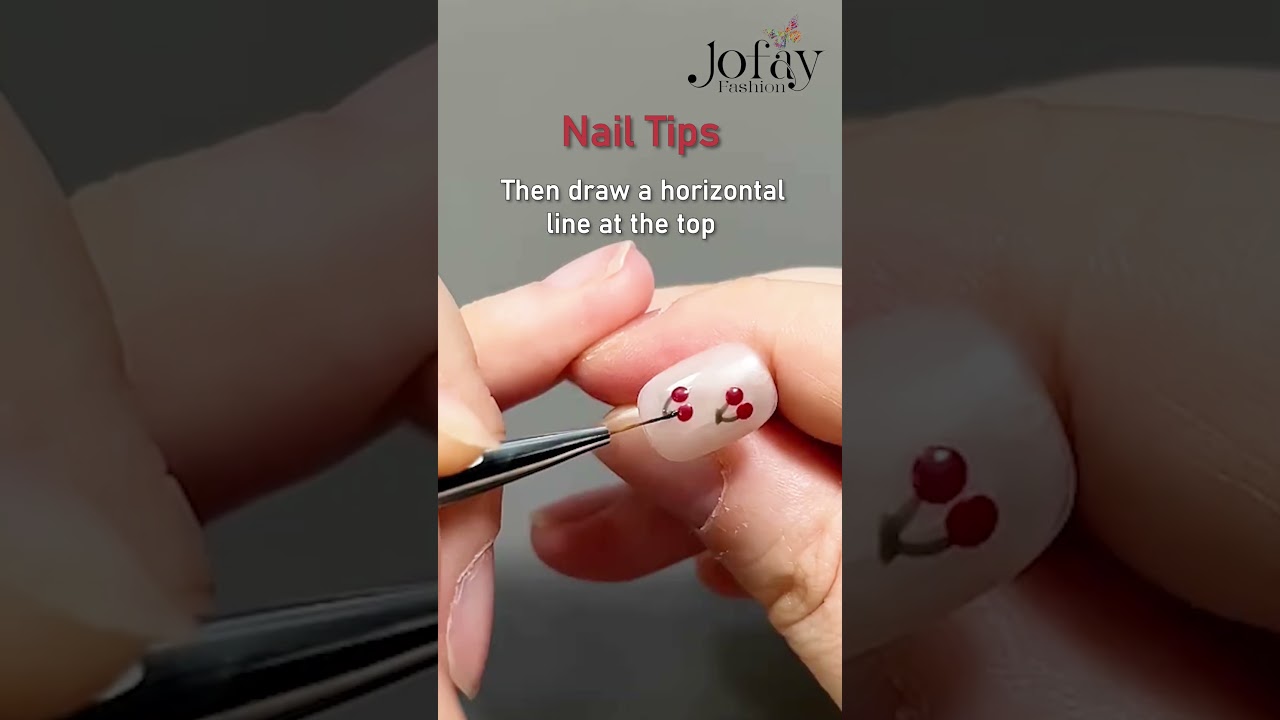 DIY cute cherry nail design at home #naildesigns #nailtech #nailtutorial #nails #nailart #nailstyle