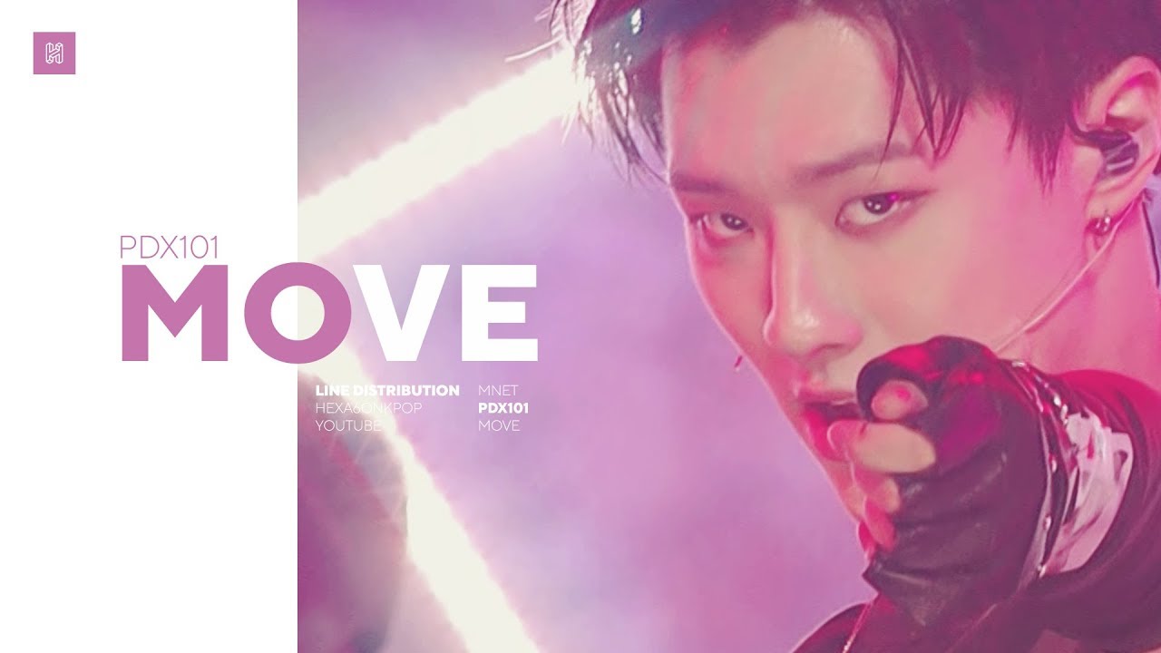 PRODUCE X 101 - MOVE Line Distribution (Color Coded)