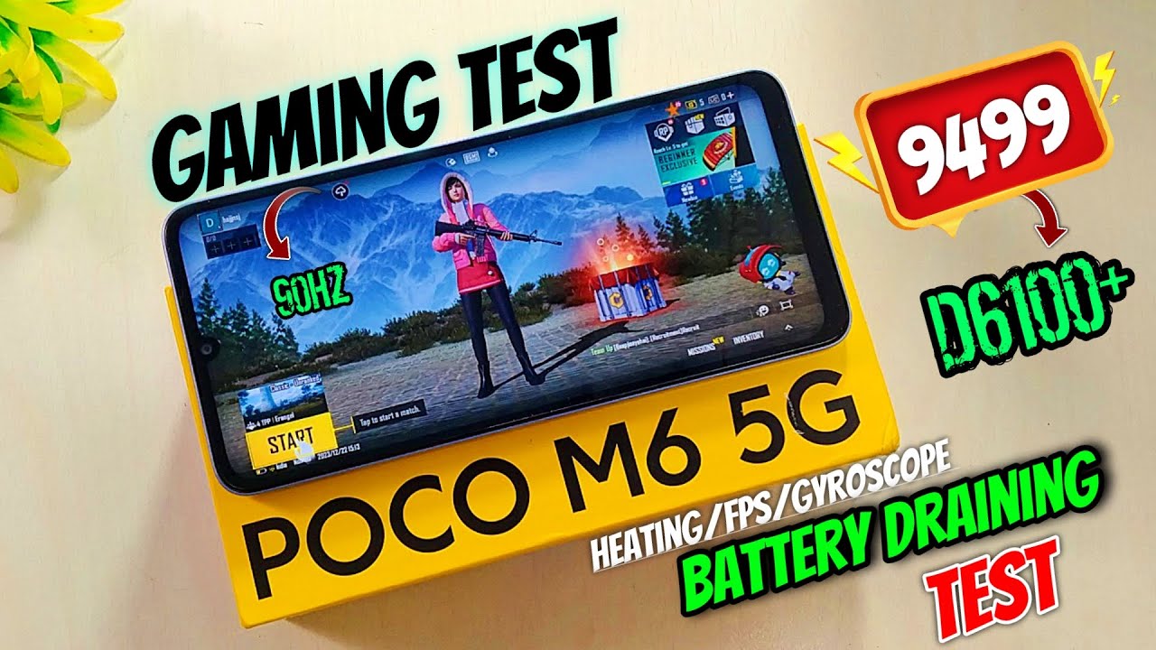 POCO M6 5G PUBG (BGMI) Gaming & Battery Draining Test | Best 5G Gaming Mobile Under 10K With D6100+