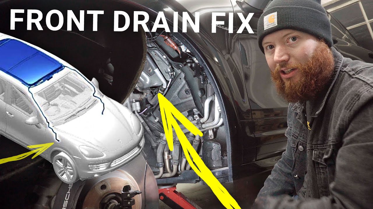 How To Clear Porsche Cayenne Sunroof Drains Guide - Front | 958 Clearing Panoramic Roof Drains