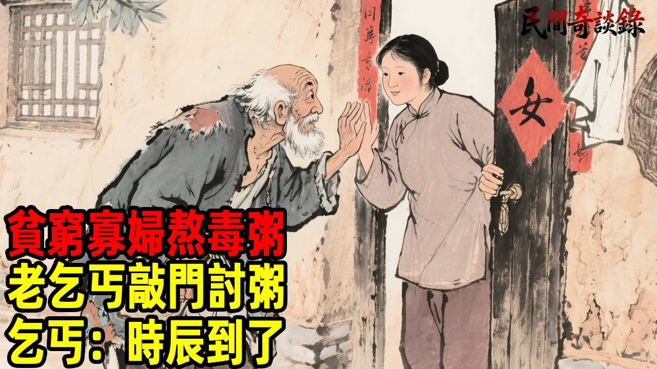 貧窮寡婦熬毒粥，老乞丐敲門討粥，乞丐：時辰到了！【民間奇談錄】#民間故事 #台灣傳說 #懸疑故事 #銀髮頻道 #懷舊故事 #助眠故事