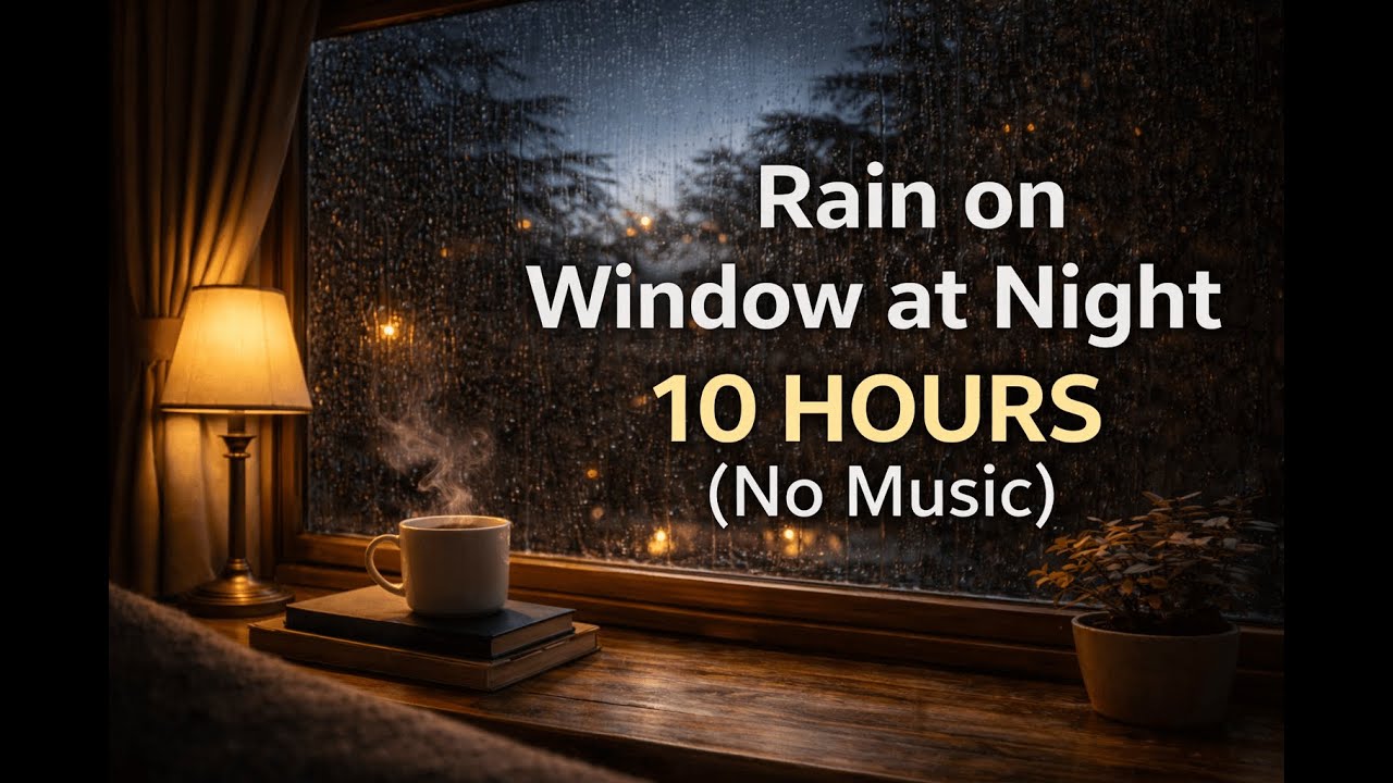 Rain on the Window at Night – 10 Hours (No Music)