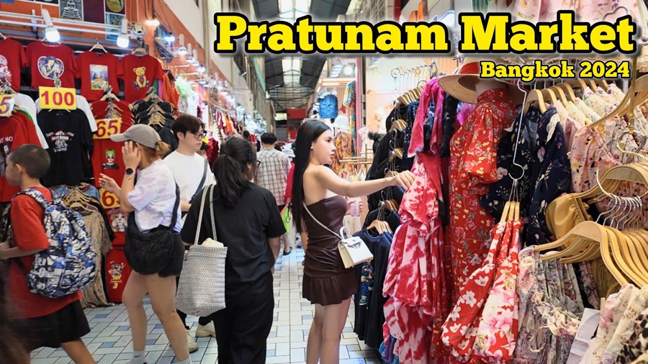 Walking at Pratunam Market Bangkok Thailand, The Best Wholesale Clothing Market ประตูน้ำ 29/01/24