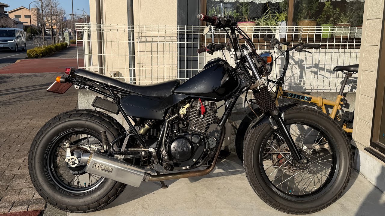 TW200E・これは珍しいキック一発始動車・参考動画