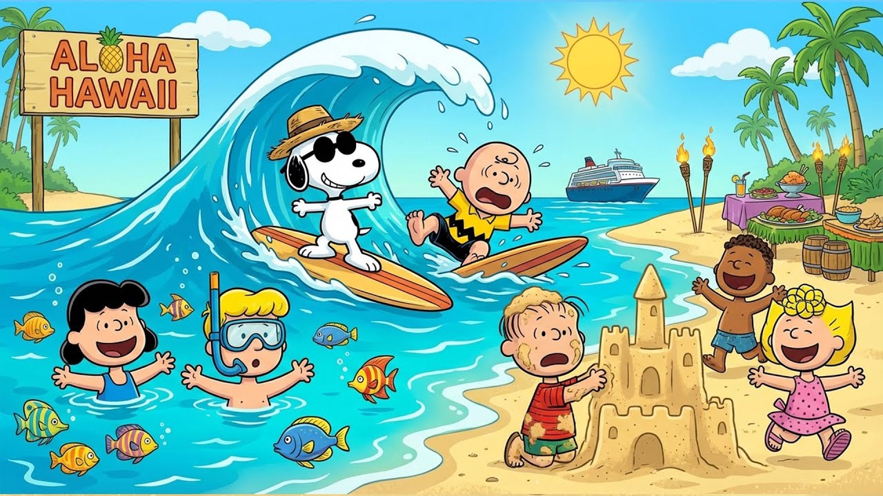 Aloha Jazz Vibes with Snoopy 🌊🌅Relaxing Jazz Music for Reading, Study or Sleeping