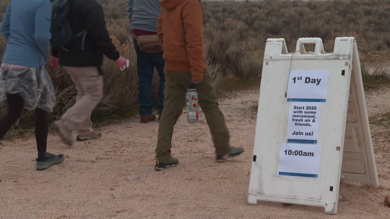 New Year's Resolutions off to a rainy start with 'First Day Hike' on Antelope Island