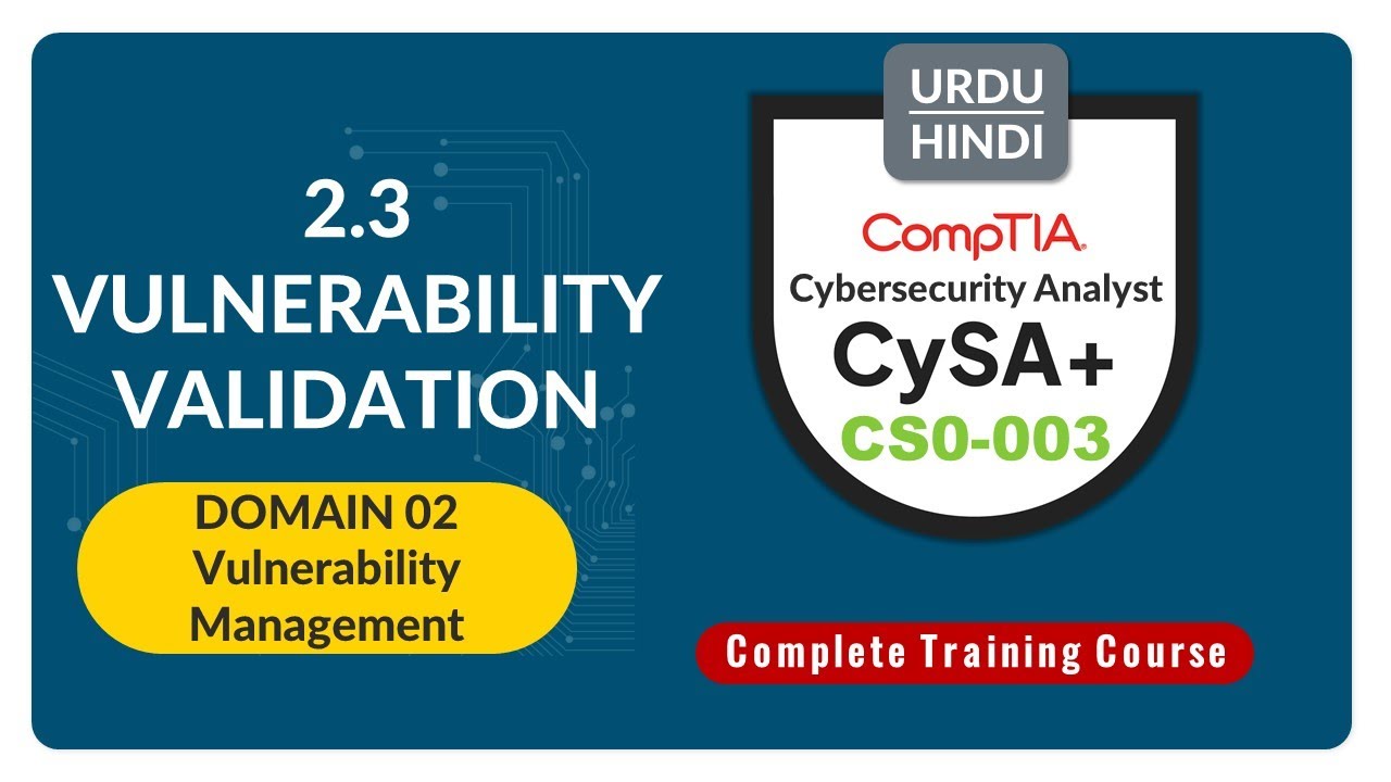 Валидация уязвимостей &mdash; CompTIA CySA+ (CS0-003) &mdash; 2.3