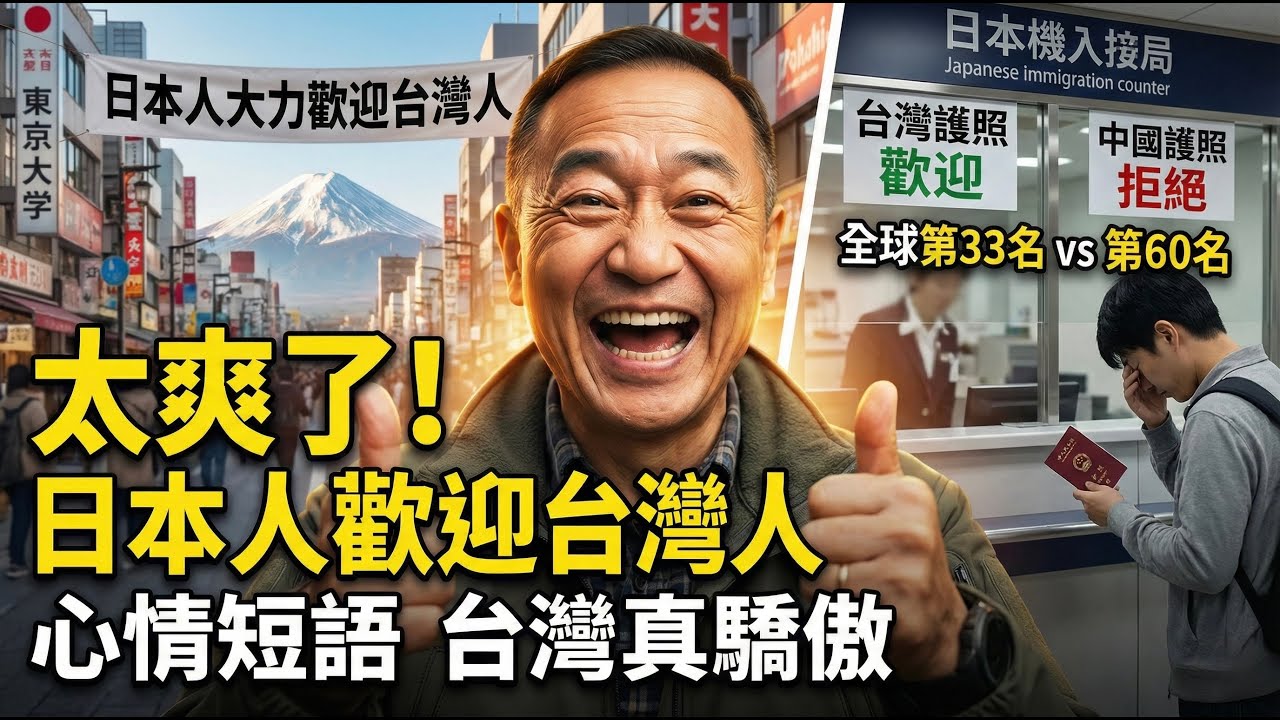 痛快！日本人大力歡迎台灣人，拒絕中國人？台灣護照全球第三十三名，中國護照第六十名！含金量差距背後的真相 | 馬一峰