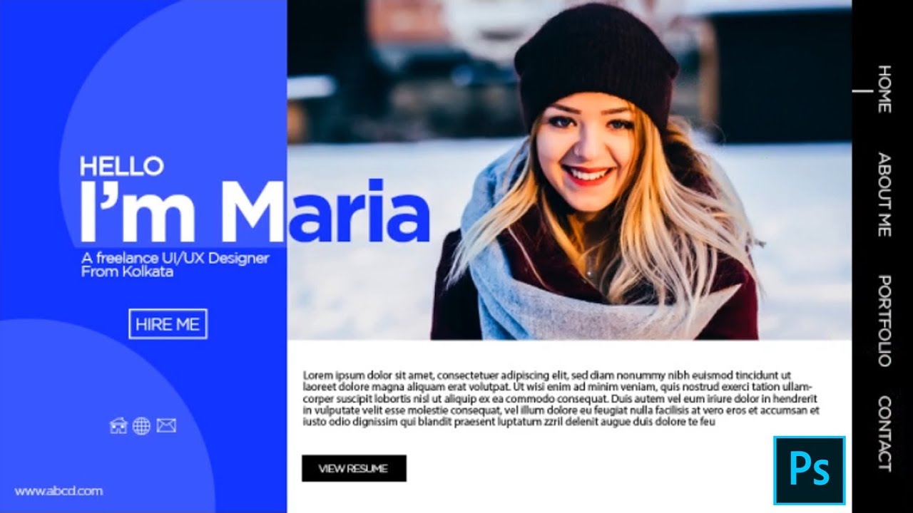 Ui/Ux website landing page create in adobe photoshop