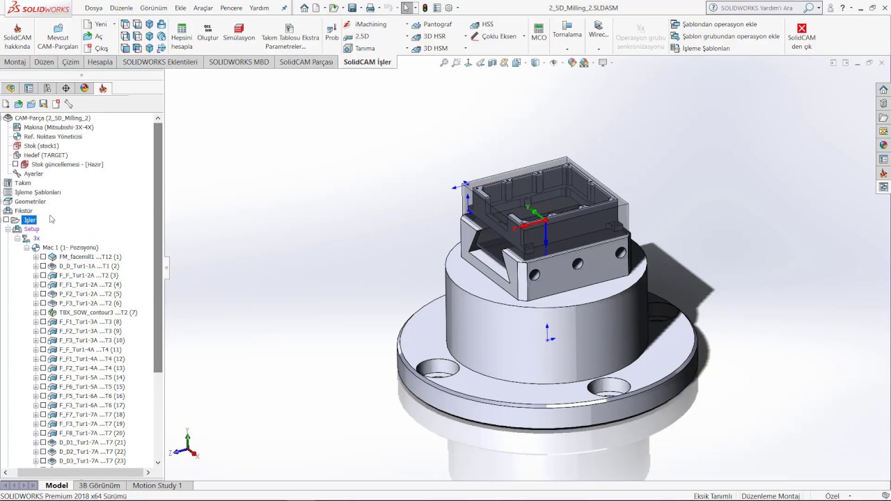 Solidcam Simülasyon kalan talaş