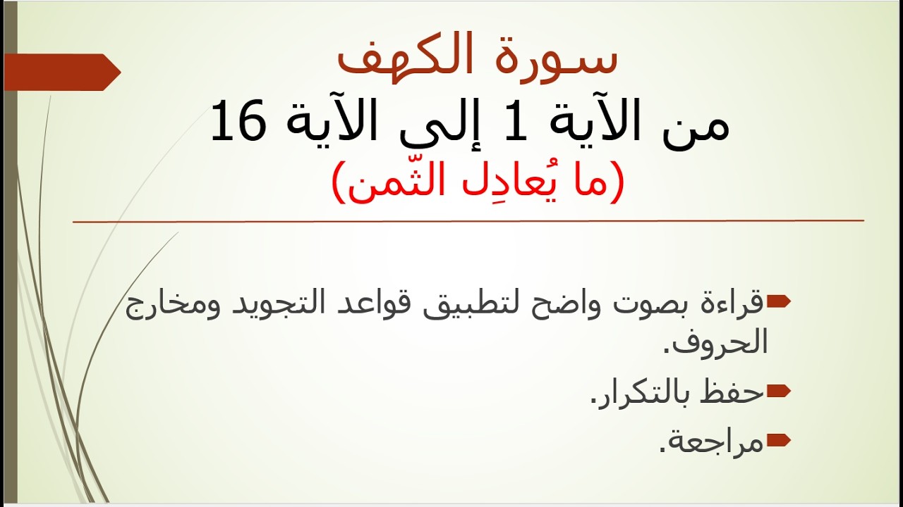 سورة الكهف من الآية 1 إلى الآية 16 | Surah Al-Kahf from verse 1 to verse 16