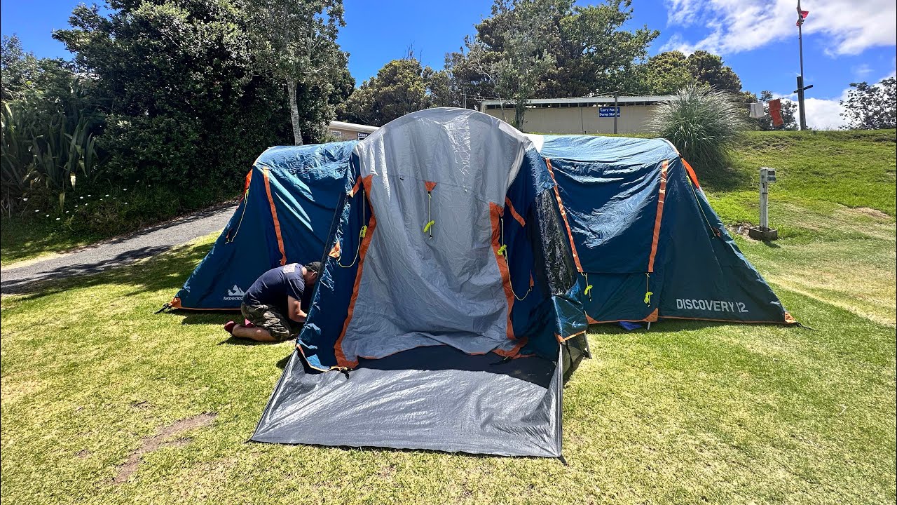 Torpedo 7 Discovery 12 Tent Set Up| NZ Summer Camping 2024 @ Ruakaka Holiday Campgrounds