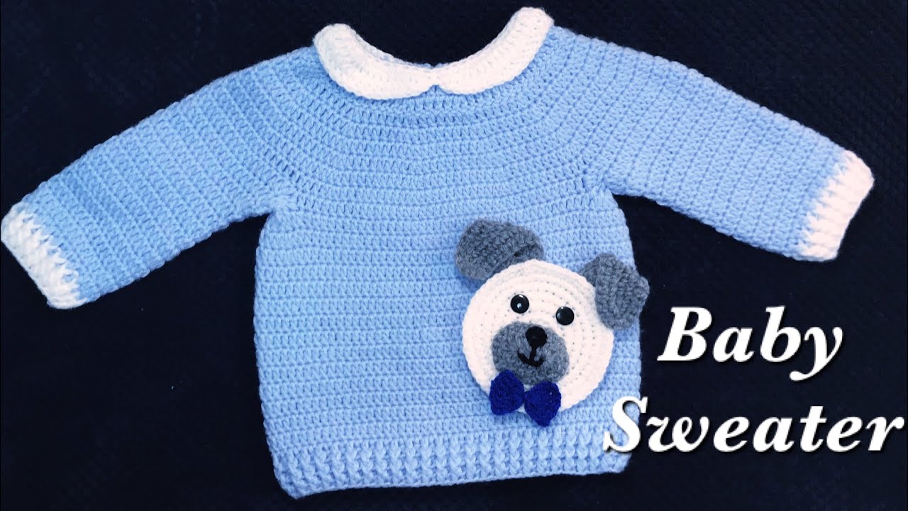 How to crochet easy basic pullover sweater, jumper  for babies and toddlers - Crochet for Baby 208