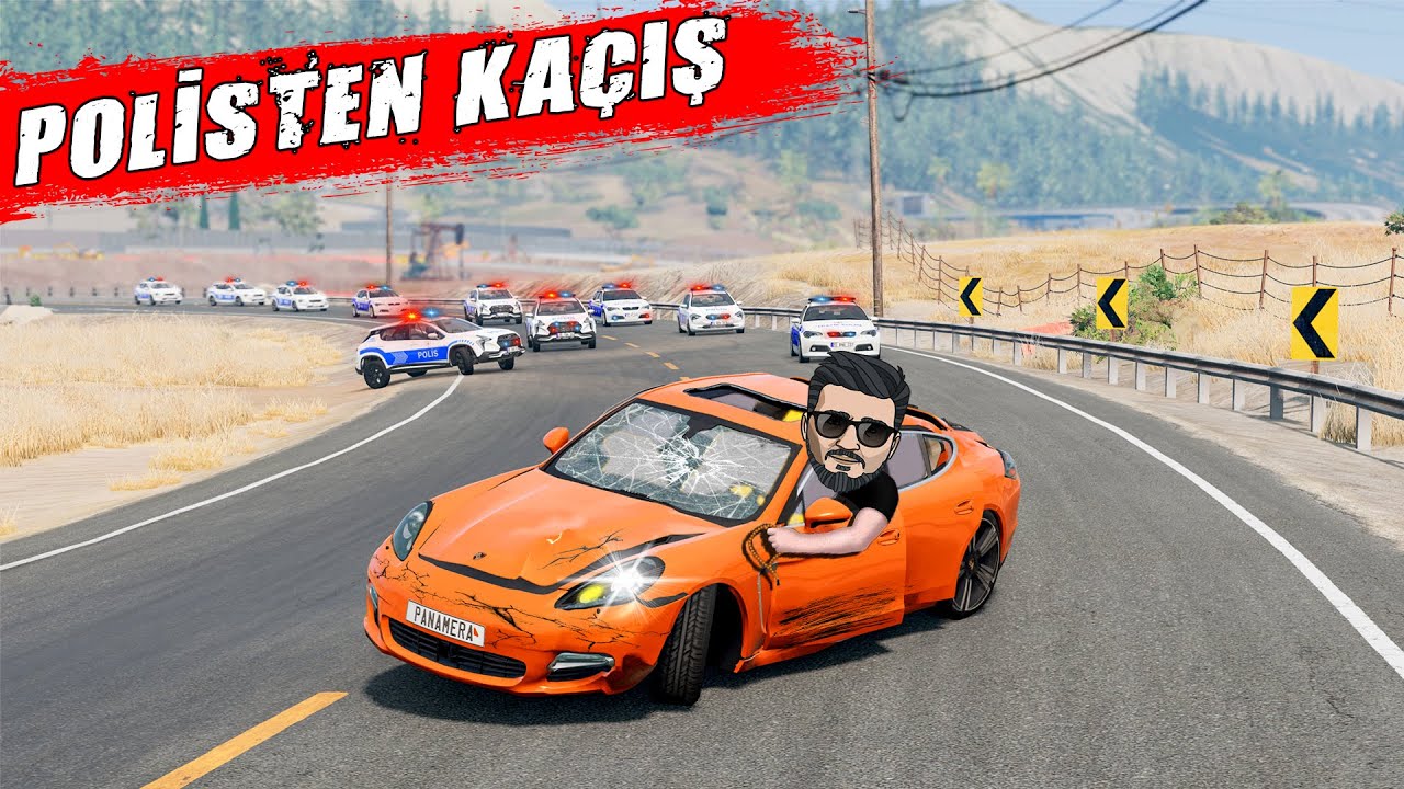 HIRSIZ POLİS KOVALAMACASI / Porsche Panamera Turbo S  // ABSÜRT DENEY / BeamNG.drive