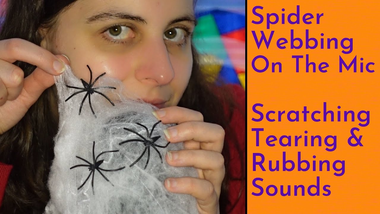 ASMR Spider Webbing On The Mic - Scratching, Tearing, Pulling, Plucking & Rubbing Sounds + Whispers