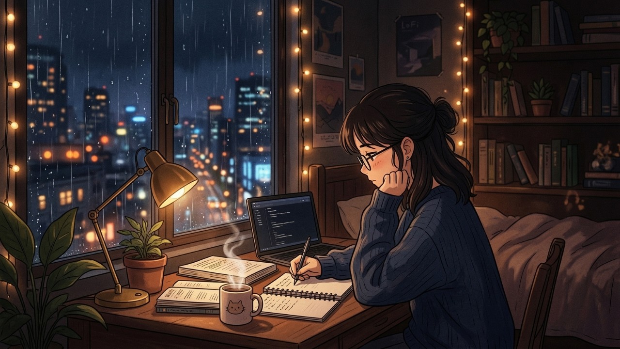 Rainy Night Study Music 🌧️ Lofi Beats to Study / Relax