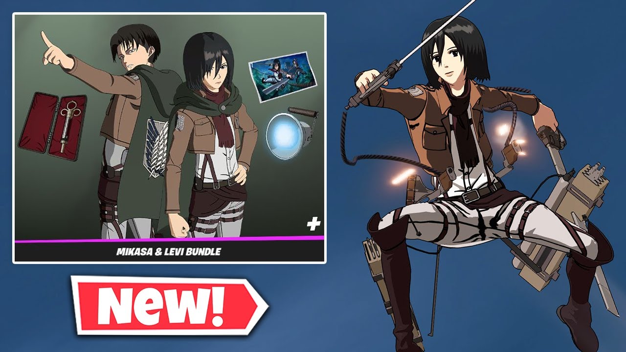 NEW MIKASA & LEVI Bundle Gameplay In Fortnite! (ATTACK ON TITAN)