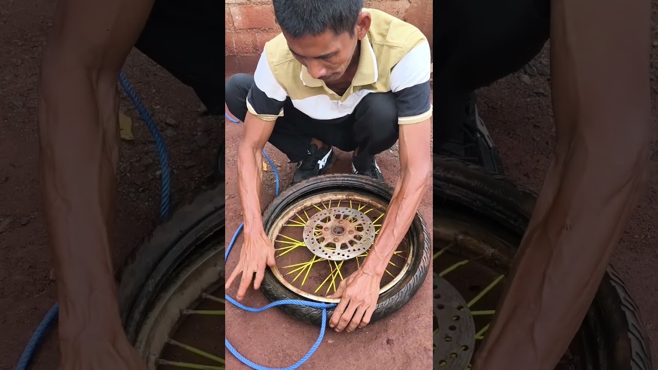 Cara Pasang Ban Luar Motor Paling Gampang & Cepat! #fypシ #shorts #viralvideo