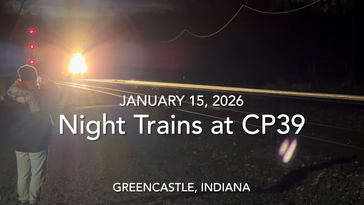 CSX Night Trains at the former Big Four Depot, CP39 Greencastle, Indiana on a cold winter night.