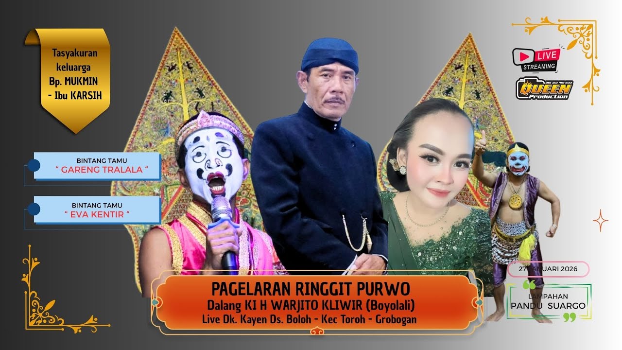 LIVE STREAMING RINGGIT PURWO - DALANG KI H WARJITO KLIWIR (BOYOLALI) - BINTANG TAMU "GARENG TRALALA"