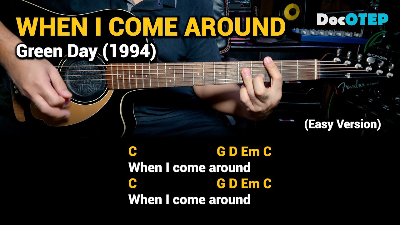 When I Come Around - Green Day (Easy Guitar Chords Tutorial with Lyrics)