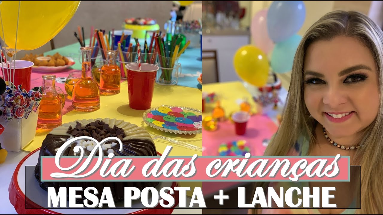 MESA POSTA DIA DAS CRIANÇAS E LANCHE COMPLETO