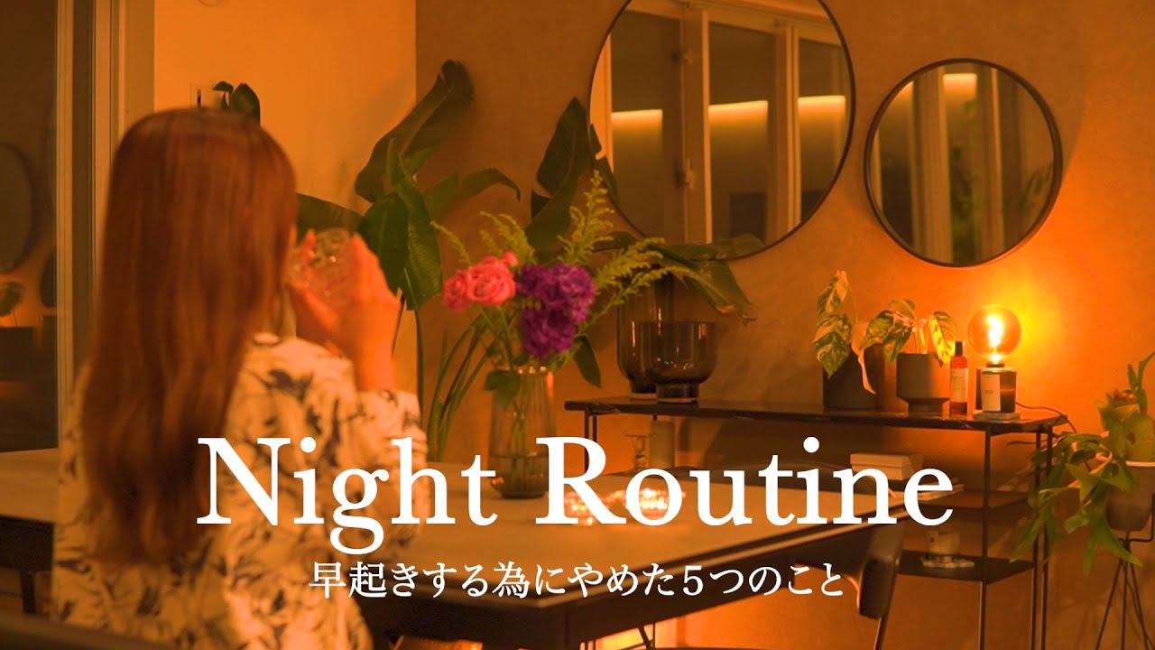 【Night Routine】早起きする為にやめた5つのこと｜23時に寝て朝6時に起きる日のナイトルーティン