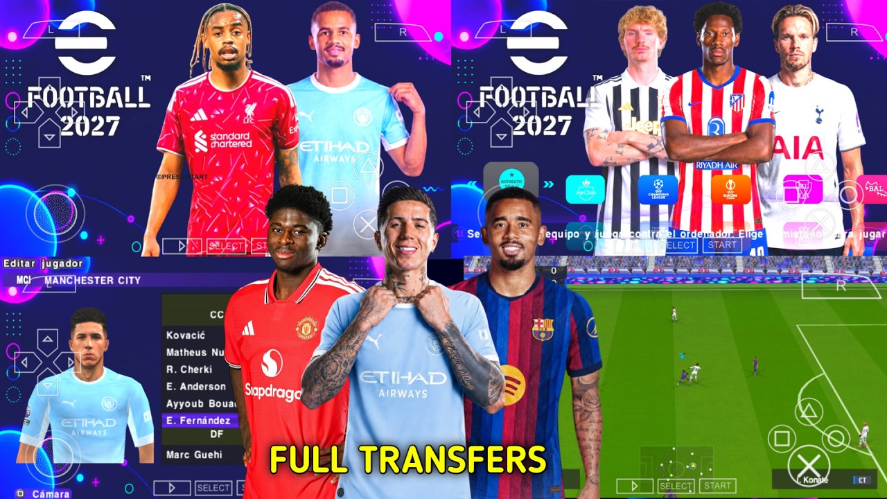 eFootball PES 2027 PPSSPP: Камера как на PS5, полное обновление, форма ЛЧ 26/27, реальные лица, н...