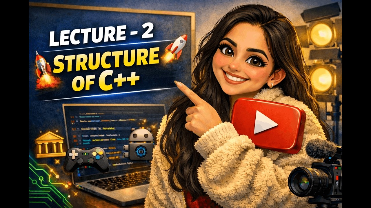 Lecture - 2 Structure of C++ | First C++ Program | History of C++ | Easy | Explained in Hindi | Exam
