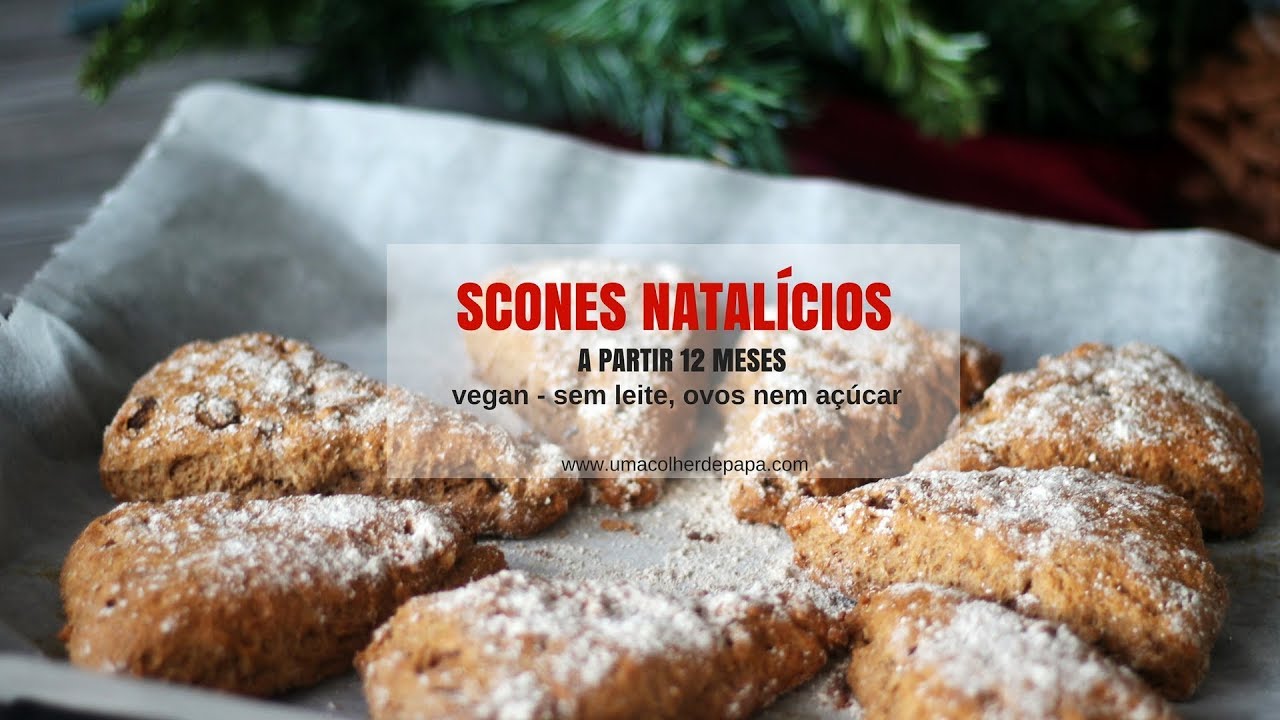 SCONES NATALÍCIOS - VEGAN - sem leite, ovos nem açúcar