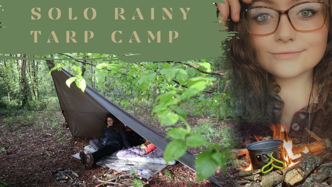 Solo Overnight in the Woods | Tarp Camping in the Rain | Plough Point Shelter