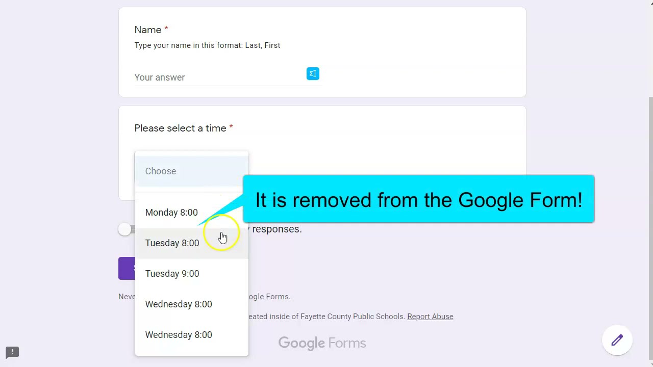 Google Form Response Limiter