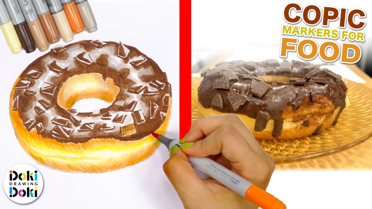 How to draw donuts with markers ドーナツの描き方