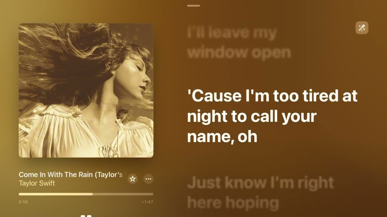 Come In With The Rain (Taylor’s Version) [Karaoke Version] — Taylor Swift