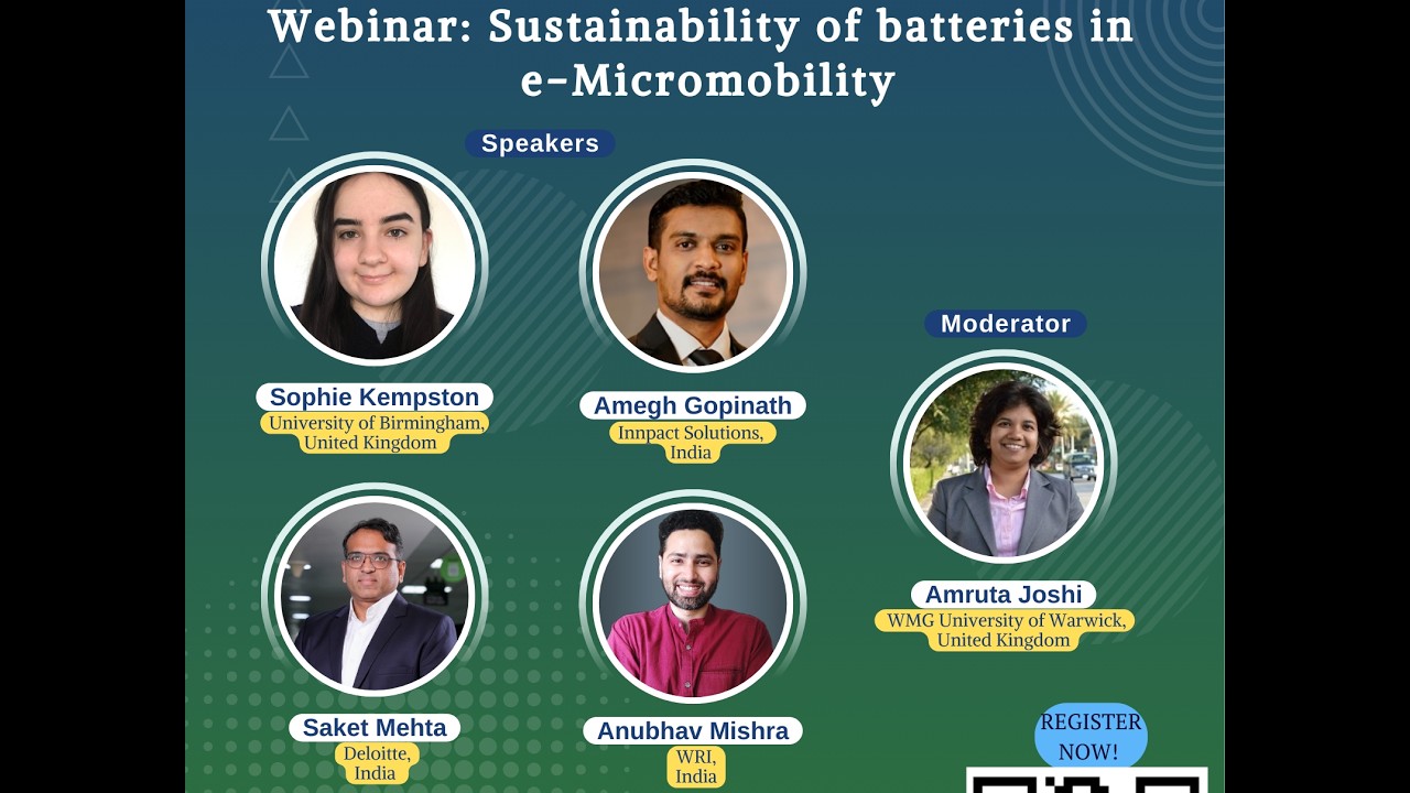 #Sustainable e-Micromobility Futures| Webinar 2 | Sustainability of #batteries in e-Micromobility