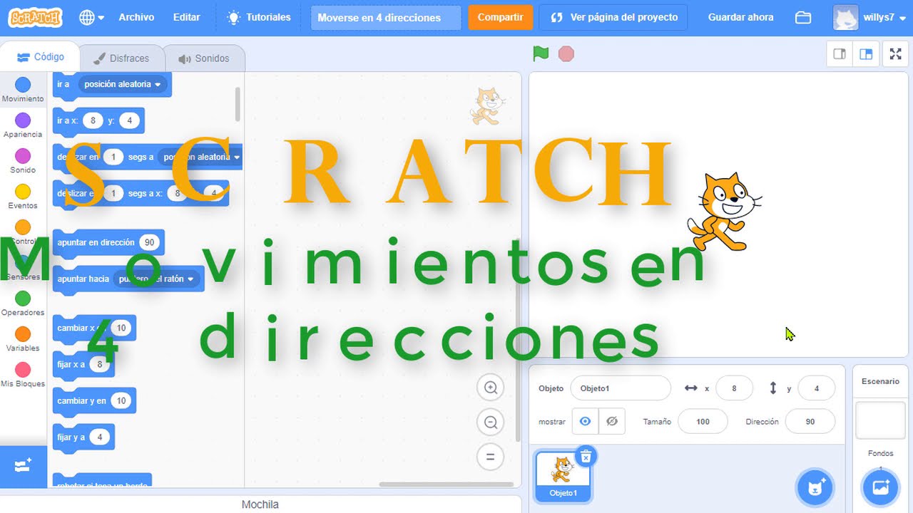 Scratch - Mover en 4 direcciones | más tutoriales