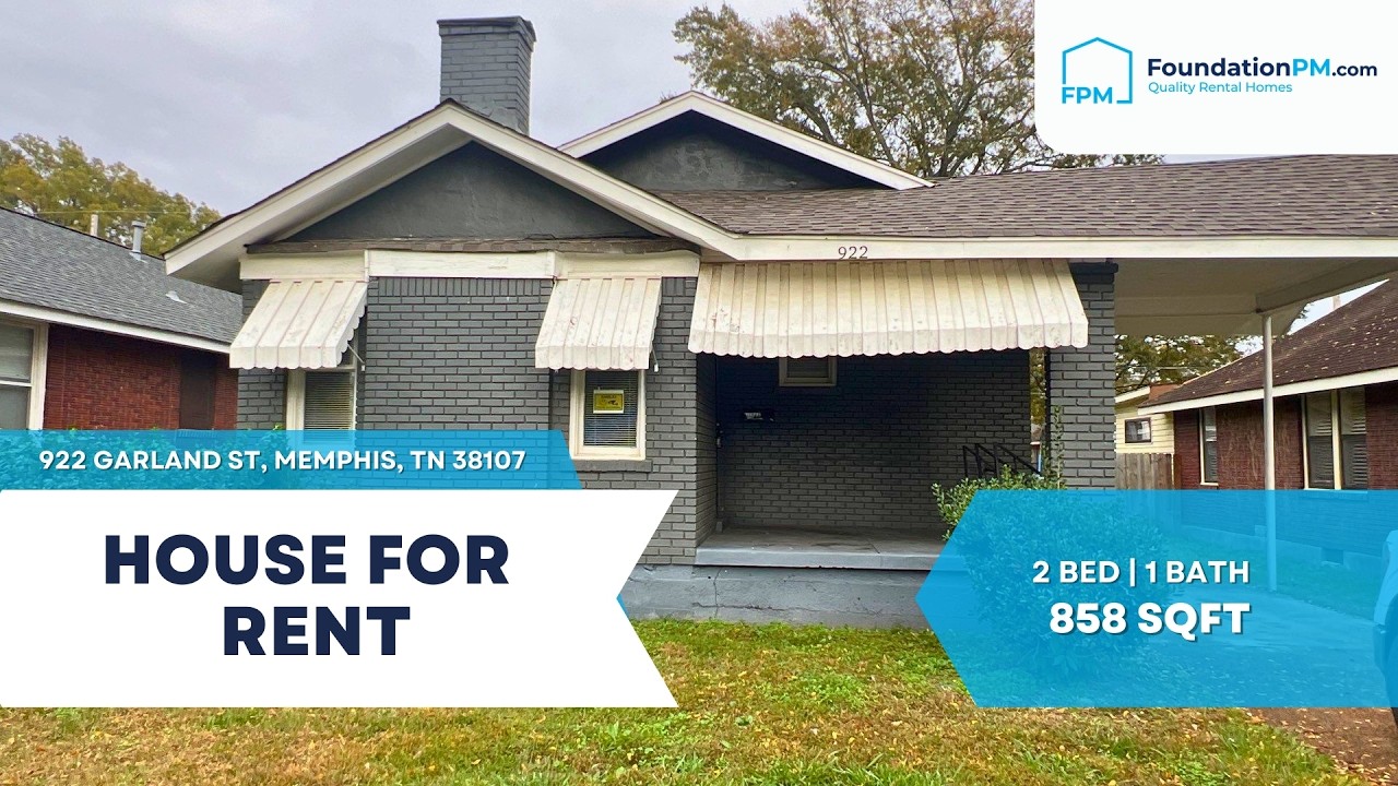 🏡 922 Garland St, Memphis, TN 38107 | Fireplace & Carport | FoundationPM.com