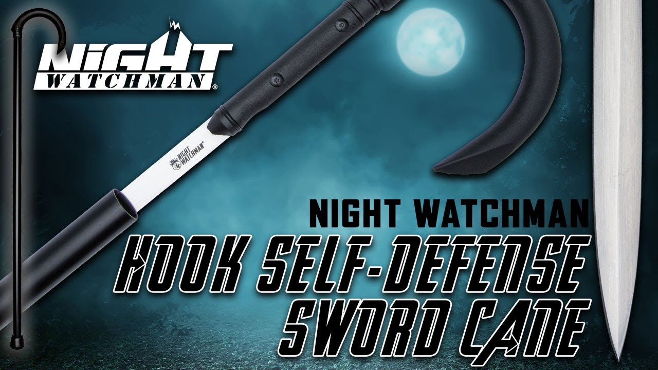TrueSwords: Walk or Defend with the Night Watchman Hook Self Defense Sword Cane!