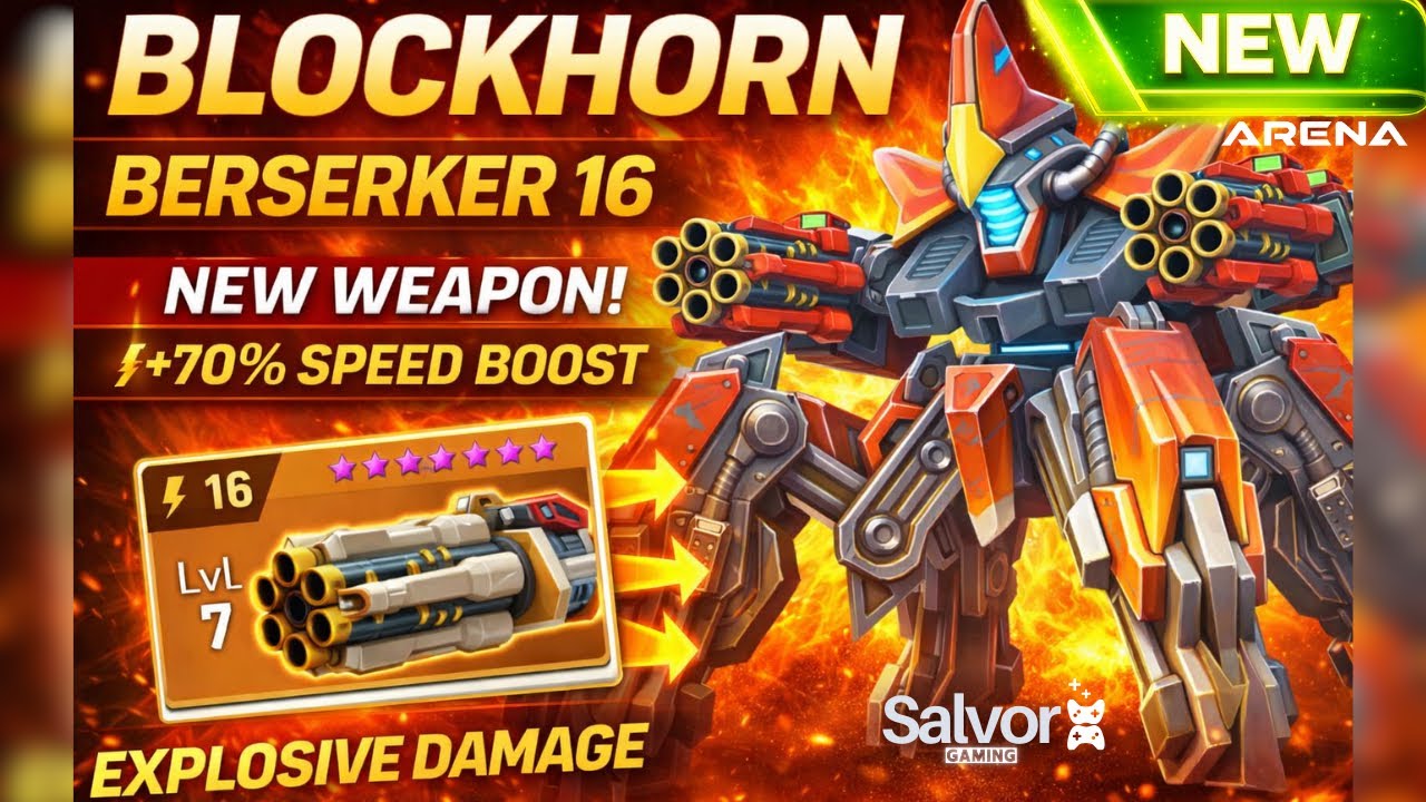 🔥 New Weapon CHARGE ROCKET 16 with BLOCKHORN | Mech Arena