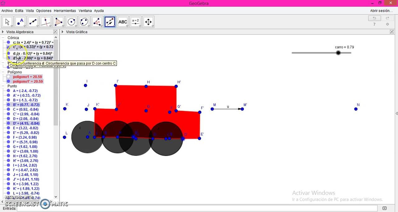 ¿Cómo aplicar movimiento en los objetos en la herramienta Geogebra?